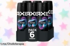 Pack de 6 desodorantes Axe Bodyspray Marine: frescura durante 48h y protección máxima. ¡Ofertón que vuela, no te quedes sin el tuyo!