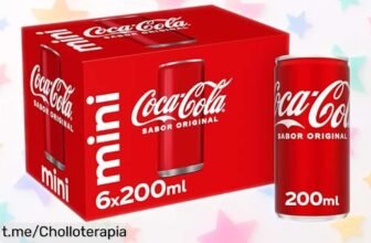Pack de 6 mini latas de Coca Cola sabor original a precio loco,enséñale la mejor bebida a tus amigos y sorpréndete con cada sorbo. ¡El chollo que no puedes dejar escapar!