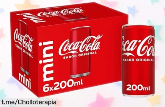 Pack de 6 mini latas de Coca Cola sabor original a precio loco,enséñale la mejor bebida a tus amigos y sorpréndete con cada sorbo. ¡El chollo que no puedes dejar escapar!