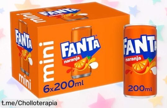 Pack de 6 mini latas de Fanta Naranja con tapón para mantener el gas fresco, un ofertón irresistible que volará en segundos y refrescará tus momentos. ¡No lo dejes escapar!