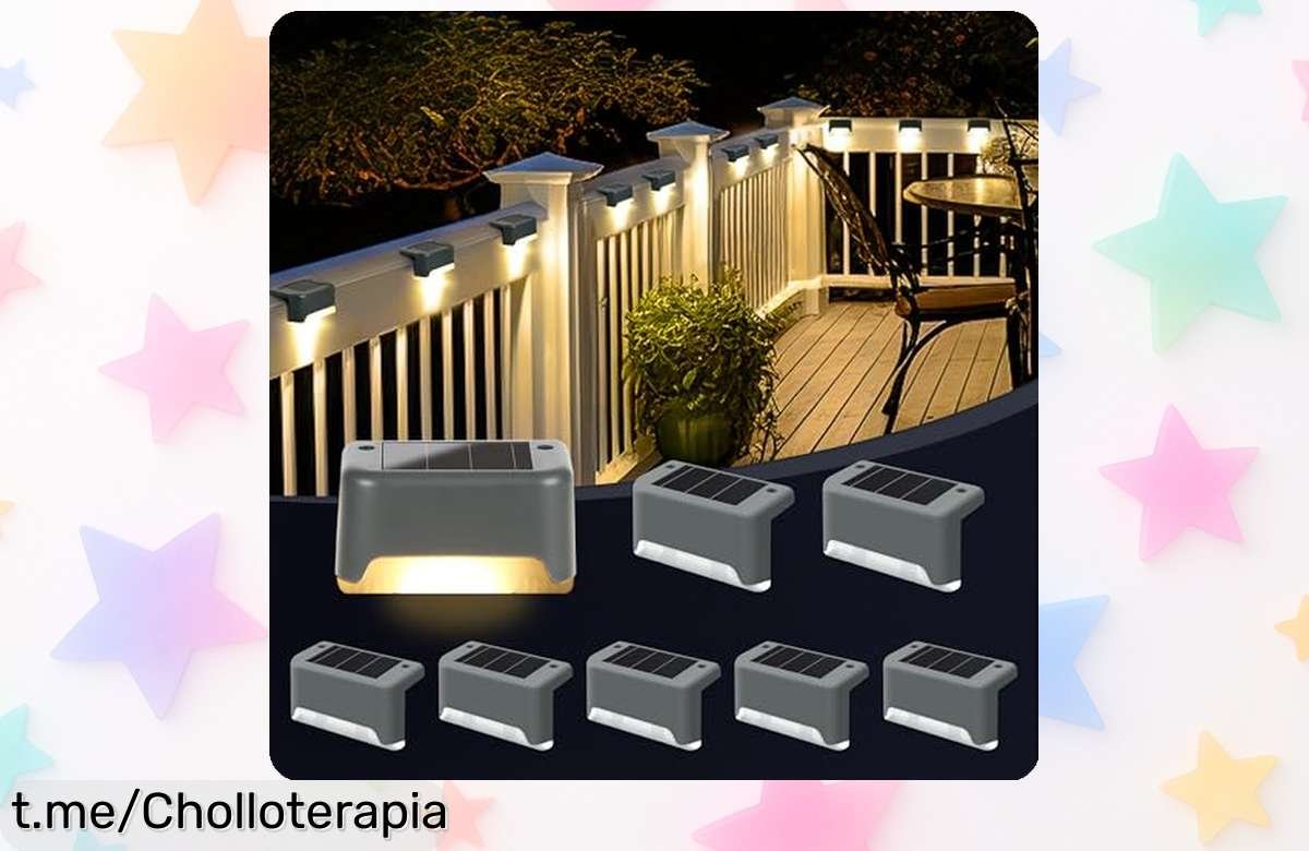 Pack de 8 luces solares GIGALUMI para exteriores a precio tirado, ilumina tu jardín y escaleras; ¡no te quedes sin ellas antes de que vuelen!