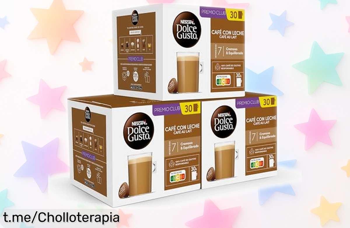 Pack de 90 cápsulas de café con leche Dolce Gusto, sabor intenso y cremoso a un precio loco que no durará; despierta tus mañanas ¡y disfruta cada sorbo al máximo!