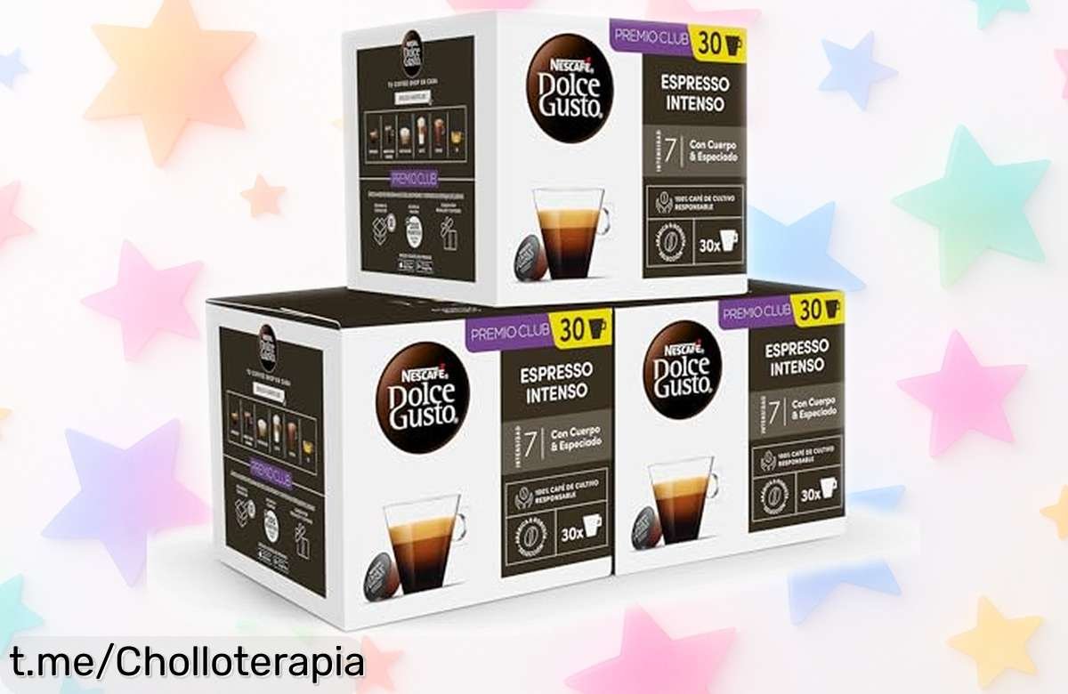 Pack de 90 cápsulas espresso intenso Dolce Gusto a un precio brutal, ¡no te quedes sin esa crema perfecta y sabor potente! Disfruta ya del café que amas.