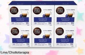 Pack de 96 cápsulas Nescafé Dolce Gusto Café Ristretto Ardenza a precio de escándalo para que nunca te falte ese espresso intenso que tanto amas. ¡Hazlo tuyo ya!