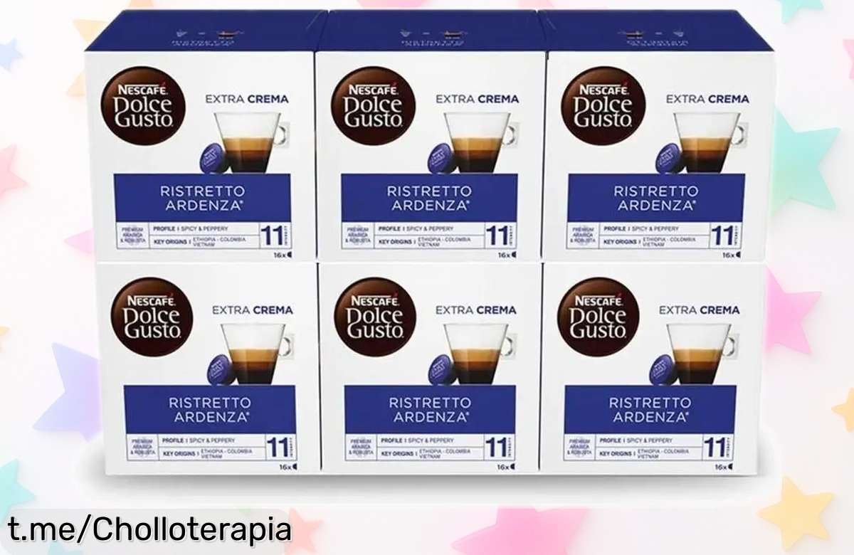 Pack de 96 cápsulas Nescafé Dolce Gusto Café Ristretto Ardenza a precio de escándalo para que nunca te falte ese espresso intenso que tanto amas. ¡Hazlo tuyo ya!