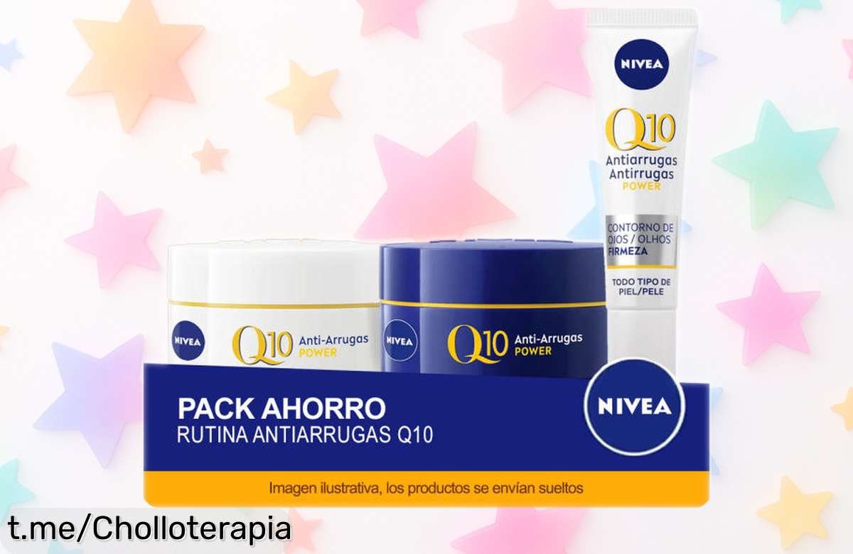 Pack facial antiedad NIVEA Q10 con crema de día, noche y contorno a precio de escándalo: ¡cuidado para tu piel que no se repite! Aprovéchalo antes de que vuele.