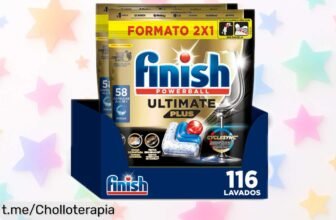 Pack gigante de pastillas Finish Powerball Ultimate Plus: limpieza reluciente y brillo diamante a un precio loco, ¡hazte con el antes de que se agote!
