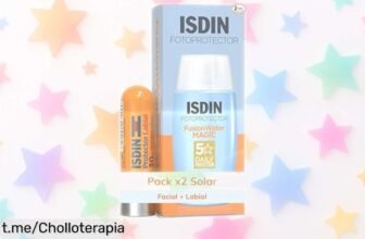 Pack protector solar facial SPF 50 y labial SPF 30 ISDIN, ¡rebajado a un precio brutal! No dejes que esta oportunidad se te escape y cuida tu piel como se merece.