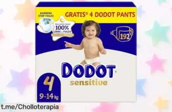 Pañales Dodot Sensitive en pack gigante de 192 unidades + 4 pants gratis, ¡oferta brutal que no te puedes perder por su increíble protección y cuidado de la piel!