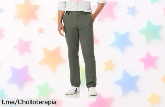 Pantalón chino de corte recto Amazon Essentials, super oferta para renovar tu armario con un estilo impecable y sin arrugas. ¡No te lo pierdas, esta oportunidad es única!