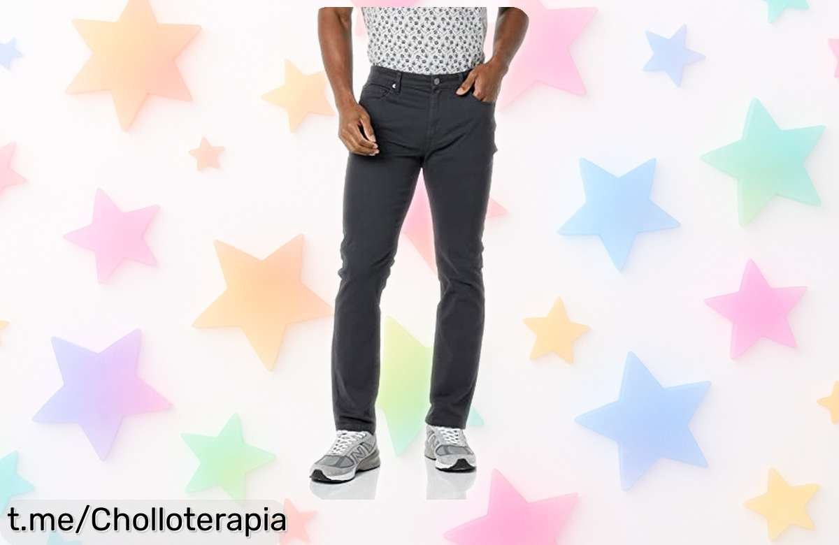 Pantalón elástico de sarga Amazon Essentials con cinco bolsillos a un precio regalado que no podrás ignorar, ¡no dejes pasar esta oportunidad y viste tu mejor estilo ya!