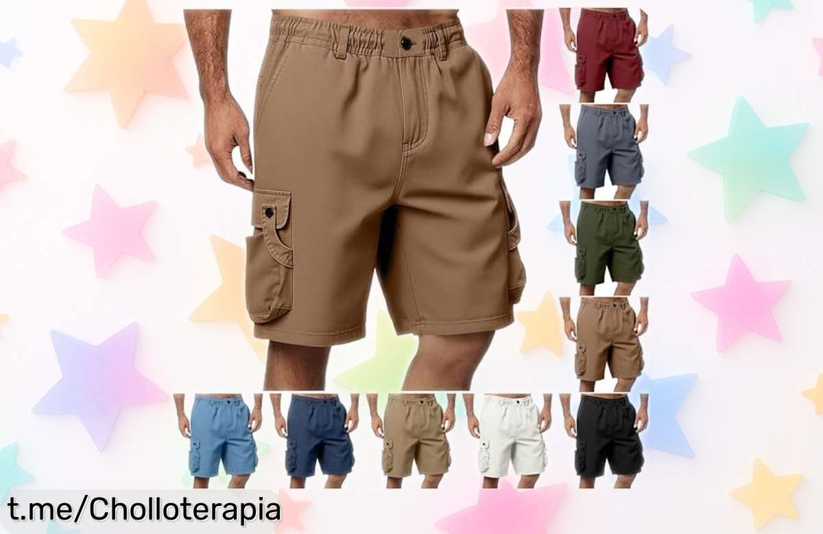 Pantalones cortos de algodón suave para hombre con bolsillos y cintura elástica, ¡rebajados a un precio loco que vuelan! No te quedes sin ellos y aprovecha esta oportunidad.