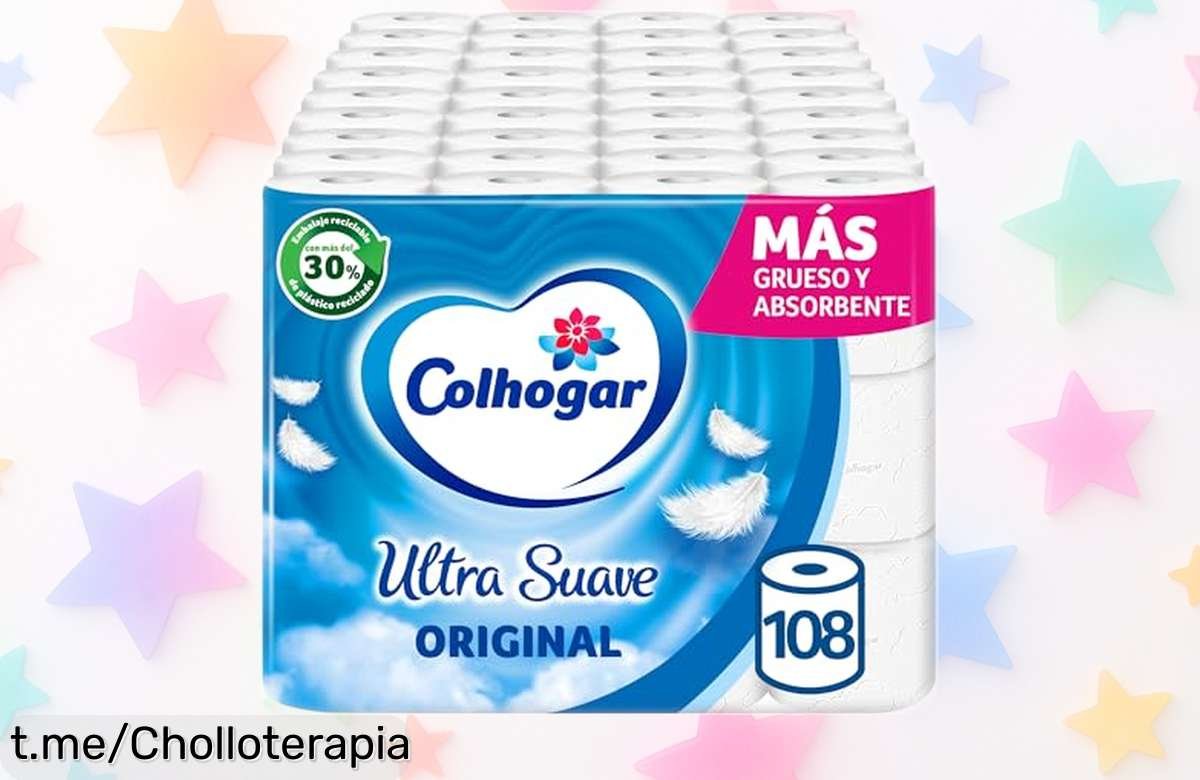 Papel higiénico Colhogar Ultra Suave: 108 rollos a un precio de escándalo, cuida tu piel y no se acaba nunca. ¡Aprovecha antes de que vuelen!