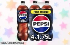 Paquete de 4 refrescos de cola Pepsi 2 litros: ¡ofertón con precio rebajado que no te puedes perder y siempre fresquitos para tus momentos de alegría!
