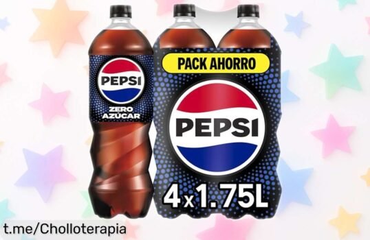Paquete de 4 refrescos de cola Pepsi 2 litros: ¡ofertón con precio rebajado que no te puedes perder y siempre fresquitos para tus momentos de alegría!