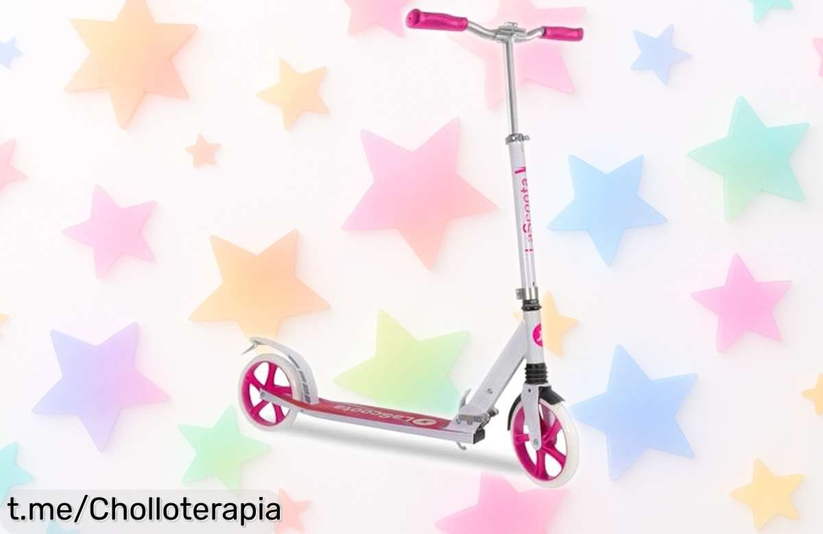 Patinete ligero y plegable Lascoota con suspensión, ¡un ofertón que hará tus paseos suaves! No te lo pierdas, sube a tu rollo ahora y disfruta cada recorrido.