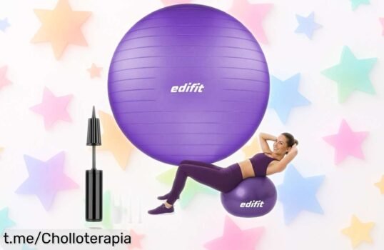 Pelota de pilates EDIFIT con hinchador, una oferta regalada para fortalecer tu core y decir adiós a los dolores. ¡Hazte con la tuya antes que se agoten!
