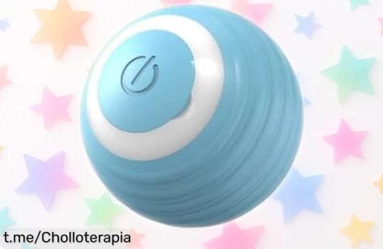 Pelota interactiva para gatos con carga rápida: chollo y diversión asegurada, ¡tu felino se lo pasará pipa jugando mientras tú te relajas!