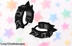 Pendientes aro redondo punk de acero inoxidable: oferta con bolsa regalo chulísima a precio ridículo, ¡aprovéchalos antes de que se agoten!
