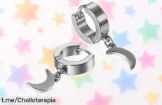 Pendientes de acero inoxidable JewelryWe para hombre, set de 2 con charms luna a precio ridículo; esta oferta brutal se acaba volando, ¡consigue los tuyos antes que sea tarde!