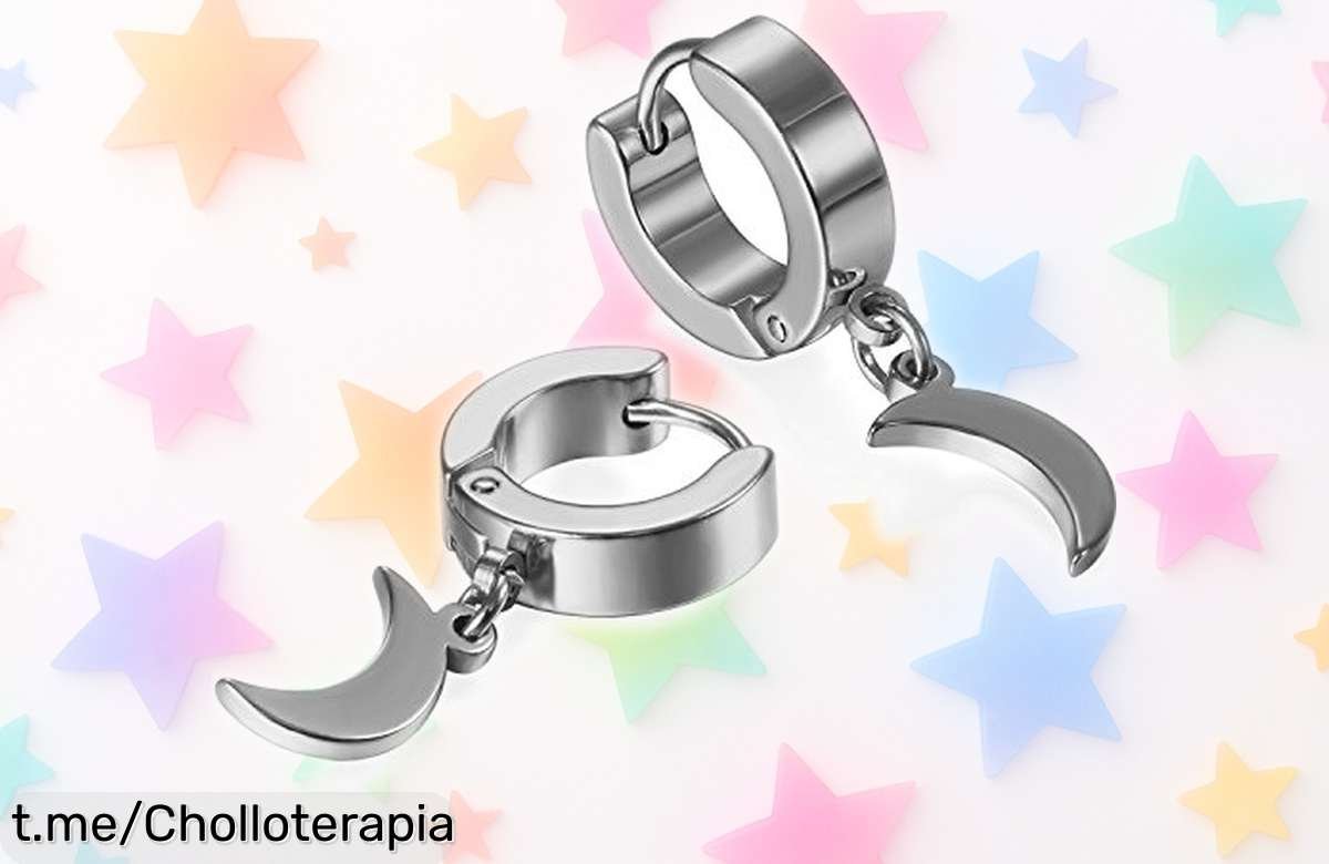 Pendientes de acero inoxidable JewelryWe para hombre, set de 2 con charms luna a precio ridículo; esta oferta brutal se acaba volando, ¡consigue los tuyos antes que sea tarde!