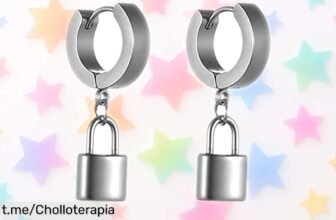 Pendientes de aro JewelryWe con diseño de candado a un precio loco: caída abrupta que no se repite, ¡no esperes más para lucirlos y ser el centro de miradas!