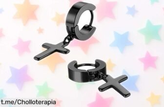 Pendientes unisex con colgante de cruz en acero inoxidable negro: ofertón imperdible, ¡aprovéchalo antes que se esfume y sorprende con este detalle lleno de estilo!