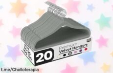 Perchas de terciopelo antideslizantes Utopia Home, ¡20 unidades para que tu armario brille! Oferta a precio loco, no te quedes sin ellas y dale un respiro a tus prendas.