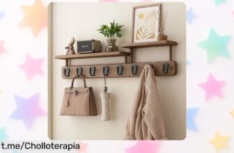 Perchero de pared sin taladro con ganchos de bambú: un ofertón que ahorra espacio y se vende como pan caliente, ¡aprovéchalo antes que se esfume!