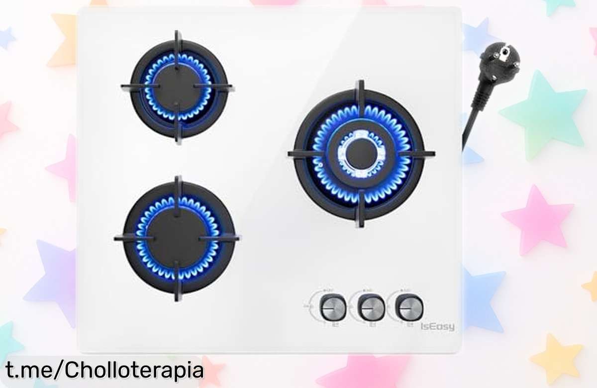 Placa de gas 3 fuegos con mando fácil y seguridad, un ofertón que vuela a este precio: ¡tu cocina se merece esta potencia ahora mismo!