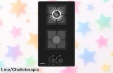 Placa de gas EVVO V35 Glass con 2 potentes quemadores, encendido eléctrico y diseño elegante: ¡un chollo inesperado para cocinar rápido en cualquier espacio!