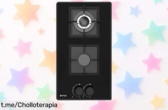 Placa de gas EVVO V35 Glass con 2 potentes quemadores, encendido eléctrico y diseño elegante: ¡un chollo inesperado para cocinar rápido en cualquier espacio!
