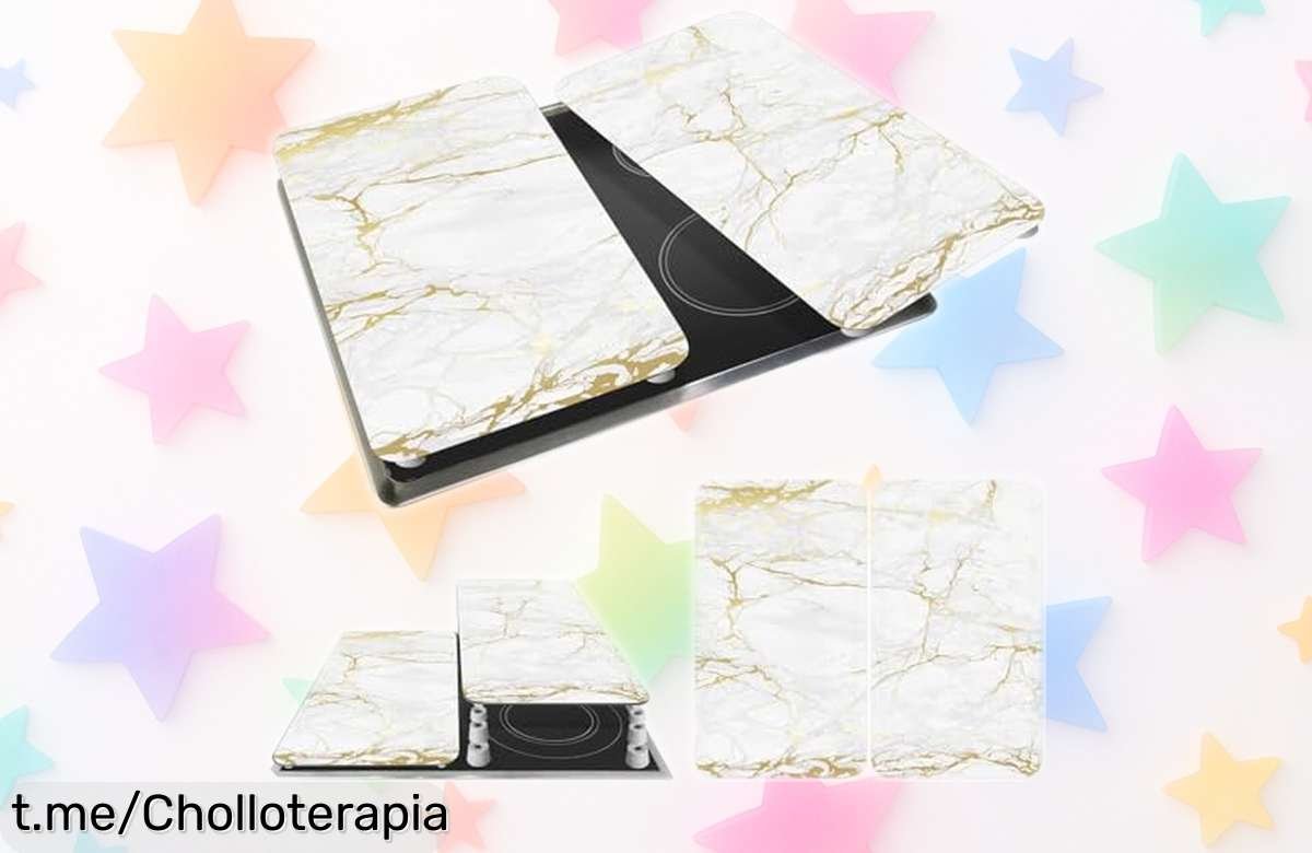 Placas protectoras para cocina WENKO Mod Mármol dorado: elegancia y resistencia al calor en un pack de 2 que no te puedes perder, ¡aprovéchalas antes de que se agoten!