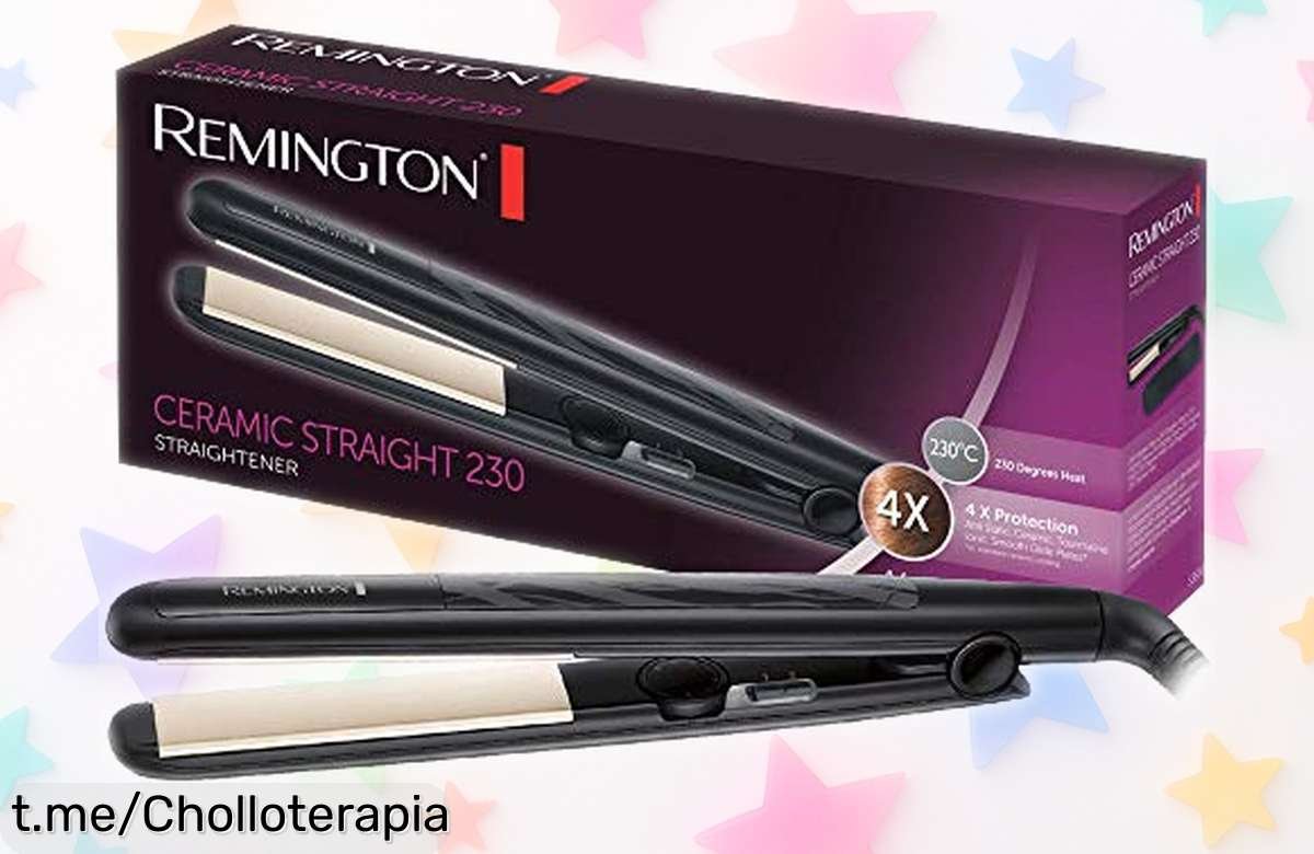 Plancha de pelo Remington S3500 con placas extra largas a precio irreal: brilla y cuida tu cabello sin frizz, ¡no puedes dejar pasar esta oportunidad única!