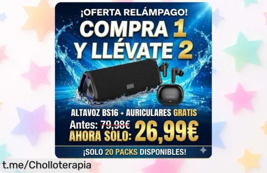 Potente altavoz Bluetooth Oraolo 20W con luces RGB y auriculares gratis. ¡Aprovecha este descuentazo antes de que se acaben! Escucha, baila y disfruta al máximo cada momento.