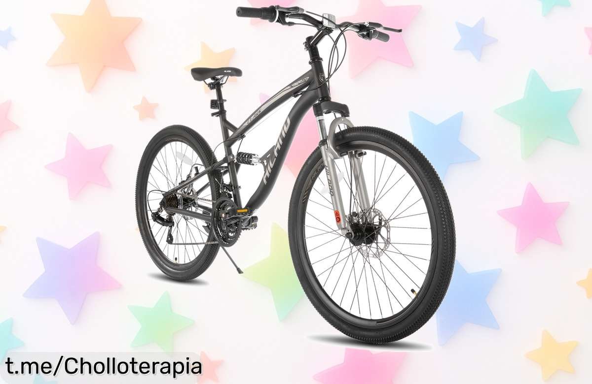 Potente bicicleta de montaña Hiland con suspensión total y frenos de disco dobles, ¡chollazo irresistible que vuela por cualquier terreno! Aprovecha el descuentazo antes de que se agote.