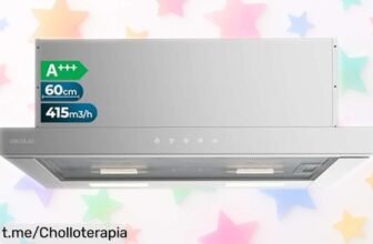 Potente campana extractora telescópica Cecotec con luz LED y mando táctil a precio tirado, ¡no dejes que se te escape esta oferta única para tu cocina!