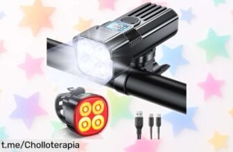 Potente luz delantera y trasera Mohard de 2000 lúmenes con batería recargable, ¡super chollo para que te vean en la noche! No dejes pasar esta oferta única antes que se acabe.