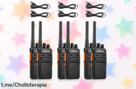 Potente pack de 6 walkies talkies HESENATE HT66 a un precio increíble; ¡la comunicación en grupo nunca fue tan fácil! Aprovecha este rebajazo antes que desaparezcan.