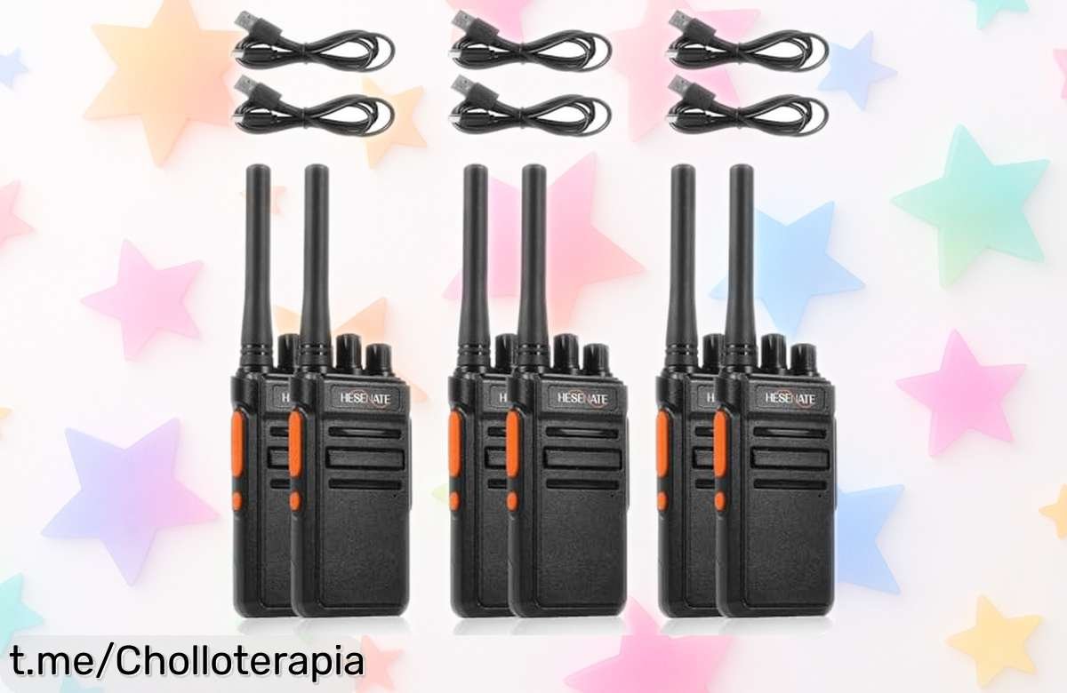 Potente pack de 6 walkies talkies HESENATE HT66 a un precio increíble; ¡la comunicación en grupo nunca fue tan fácil! Aprovecha este rebajazo antes que desaparezcan.