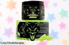 Potente preentreno vegano Vitastrong con cafeína y taurina en sabor lima, precio rebajado ¡las unidades vuelan! Energía y concentración que necesitas, no te quedes sin el tuyo.