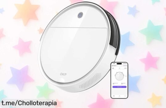 Potente robot aspirador OKP K5 que atrapa pelos de mascotas y evita obstáculos, ¡ofertón a un precio tirado! No te lo pienses, la limpieza fácil está al alcance.