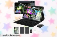 Potente tablet TABWEE T60 de 12,2” con teclado y batería durísima: un ofertón que debes aprovechar ya para trabajar o disfrutar tus series favoritas donde quieras.