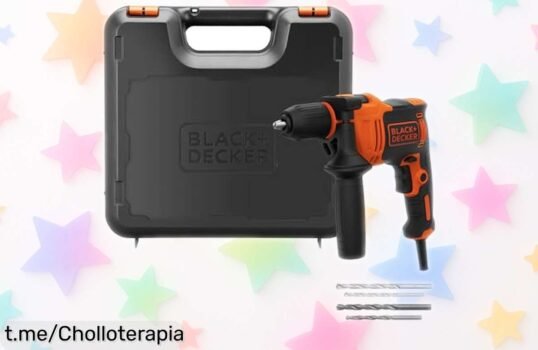 Potente taladro percutor BLACK+DECKER que perfora incluso hormigón, ¡ahora a un precio loco! No dejes pasar esta oportunidad única y dale poder a tus proyectos.