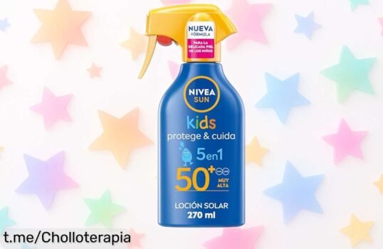Protector solar infantil en spray NIVEA SUN SPF50+ para pieles sensibles, ¡tremendo chollo que cuida a los peques al sol con un precio loco! Corre, que se acaban rápido.