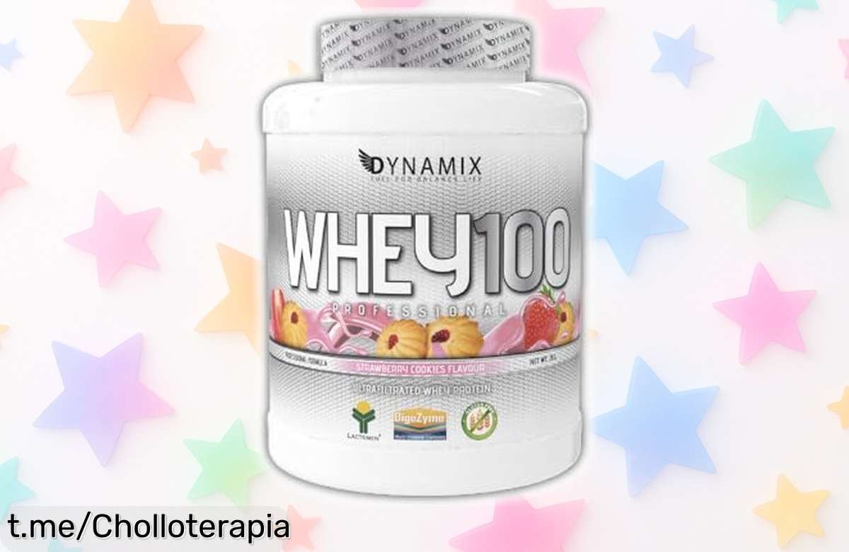 Proteína de suero DYNAMIX Whey 100% Professional sabor fresa cookies en pack de 2 kg, ¡super chollo a precio tirado que vuela! Aprovéchalo y siente la energía del cambio.