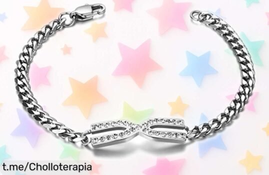 Pulsera de acero inoxidable diseño infinito para mujer y hombre, ¡un ofertón que vuela! No te quedes sin la tuya, regálate elegancia y estilo ahora mismo.