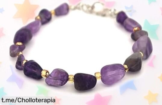 Pulseras de piedras naturales con cierre ajustable, diseño elegante que te hará brillar: ¡ofertón impresionante en amatista, irresistibles y listas para regalar!