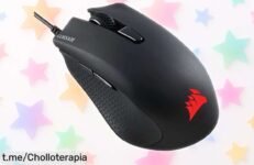 Ratón gaming óptico Corsair ligero y personalizable en oferta, ¡acaba de bajar de precio! No te lo pierdas, estas unidades vuelan. Tu mejor aliado para horas de juego sin cansancio.
