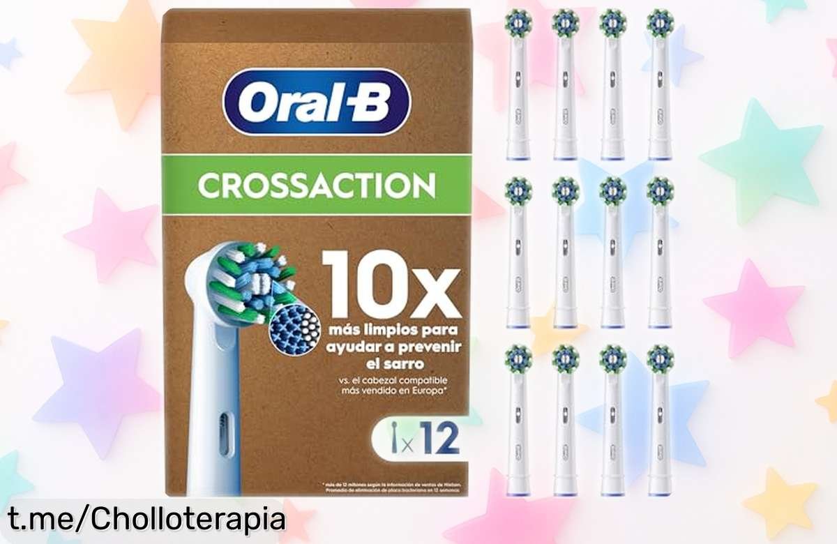 Recambios OralB Pro CrossAction con filamentos en X, ¡a precio de ganga! Aprovecha este ofertón y dile adiós a la placa, quedan pocos. ¡No lo dejes escapar!